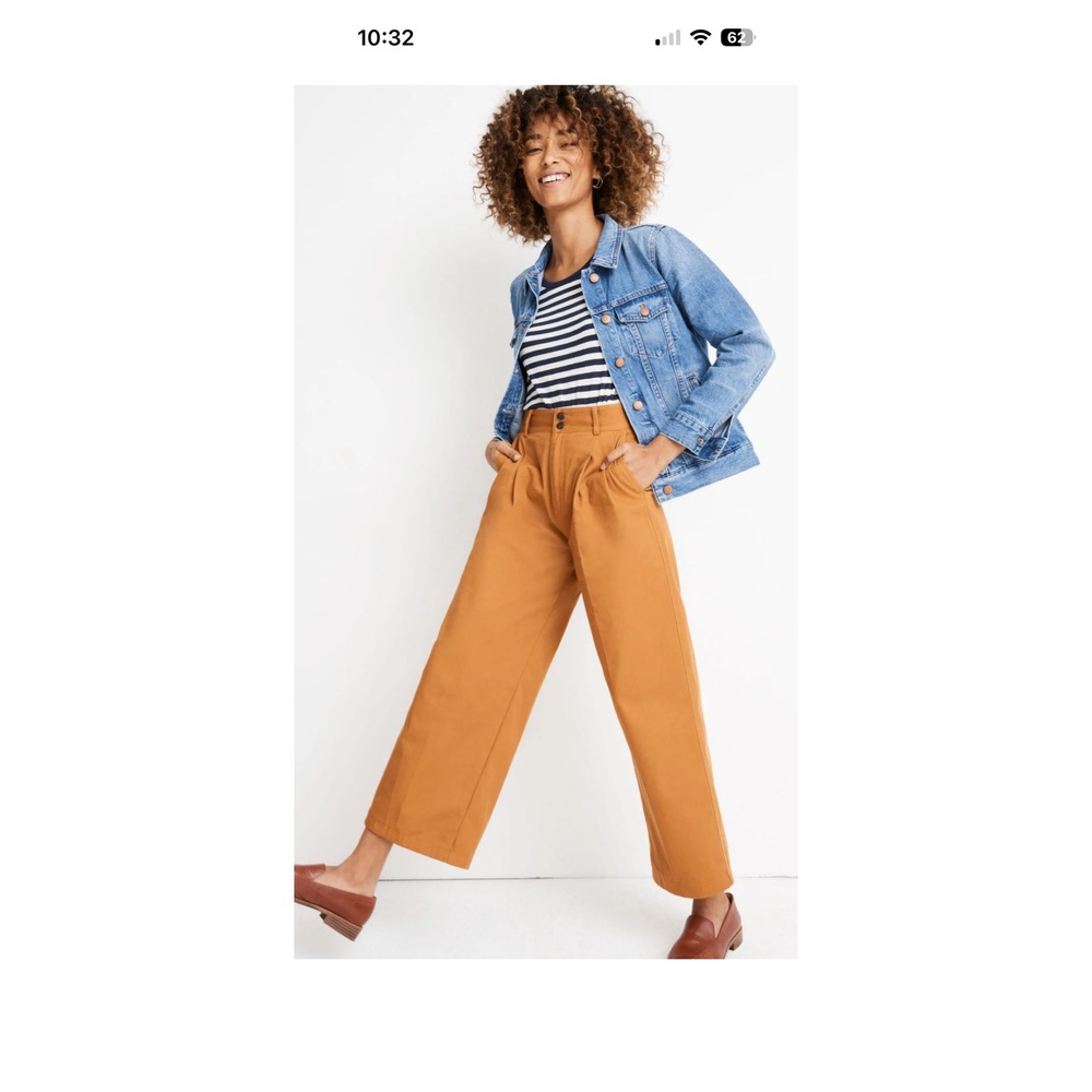 Madewell Pleated Wide-Leg Pants Burnt Sienna Brown High Rise G7642 Size 10 NEW